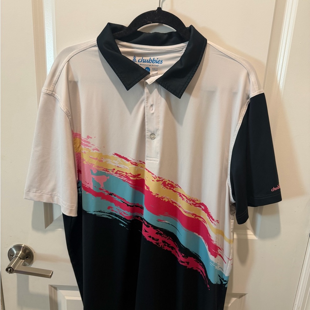 Chubbies Men's Polo with Vibrant Stripes